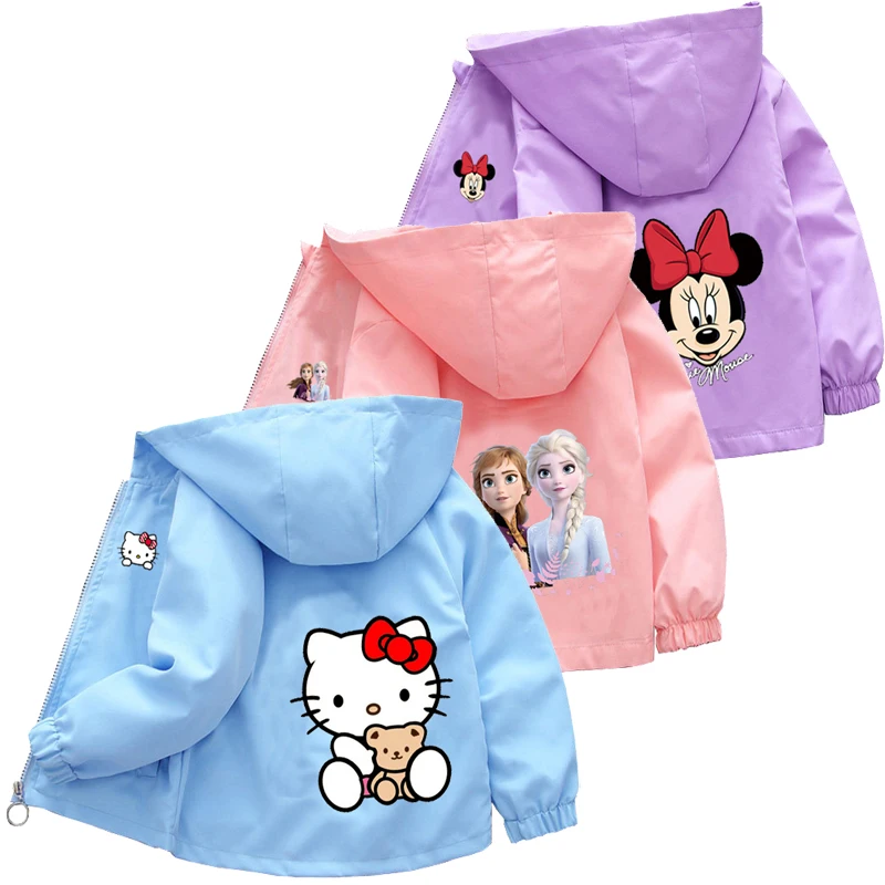 Children Jackets Autumn Spring Girls hello kitty Outerwear Coats Cute Cartoon Jackets For Boys Baby Boys Girls Windbreaker 1-10T