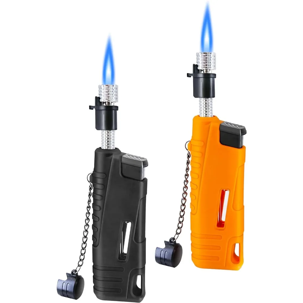

Набор из 2 зажигалок-горелок для улицы, многоразовые, на бутане, с турбо-пламенем, длинные, для кемпинга, походов, выживания, свечей, барбекю