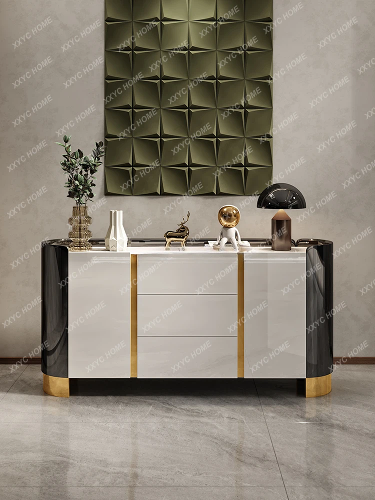 

Light luxury dining side entrance simple rock slab locker entry door living room partition bedroom storage cabinet