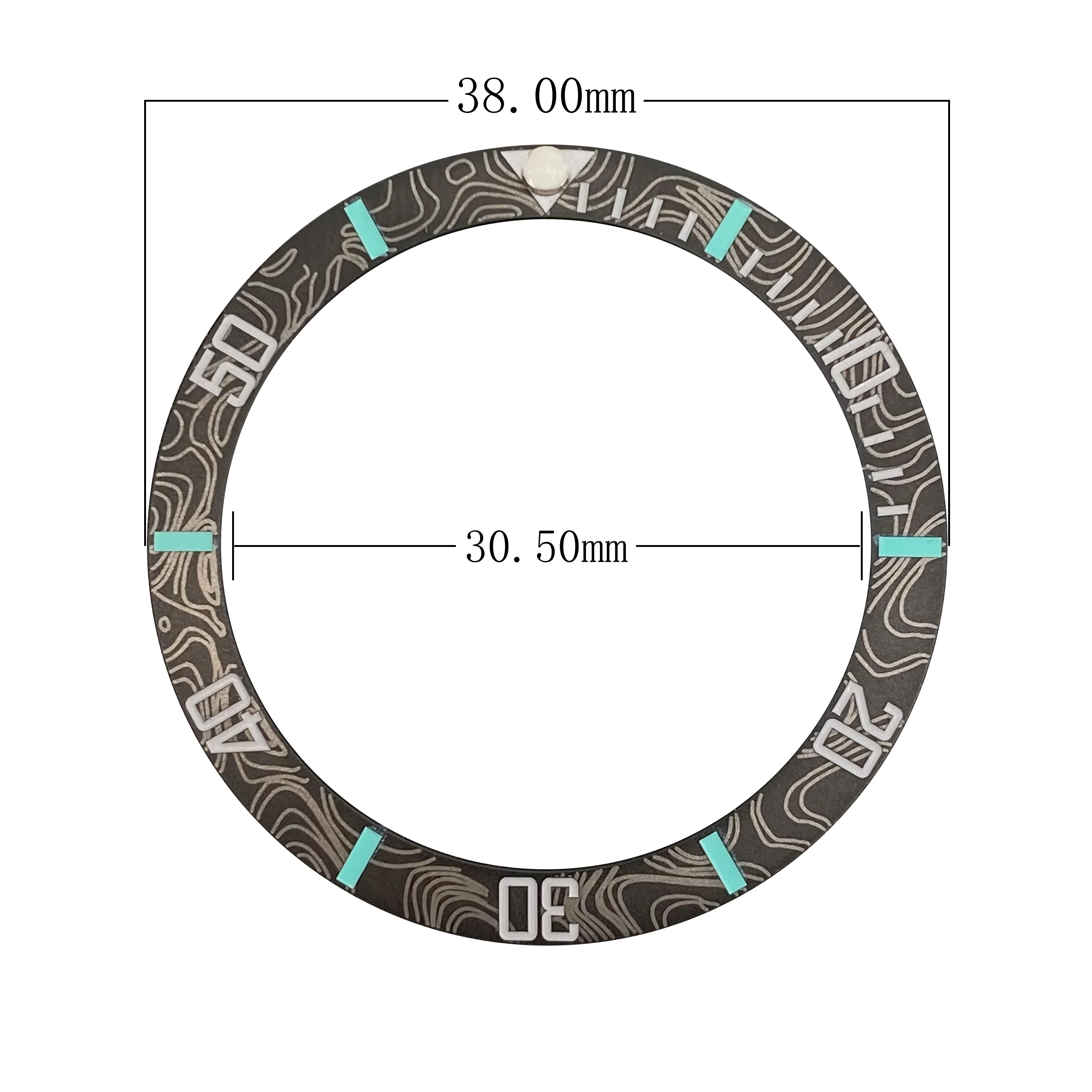 إطار 38 مم من ألياف الكربون بتصميم نمط مادة السيراميك إطار أزرق الانارة 40 مم استبدال ملحقات علبة الساعة