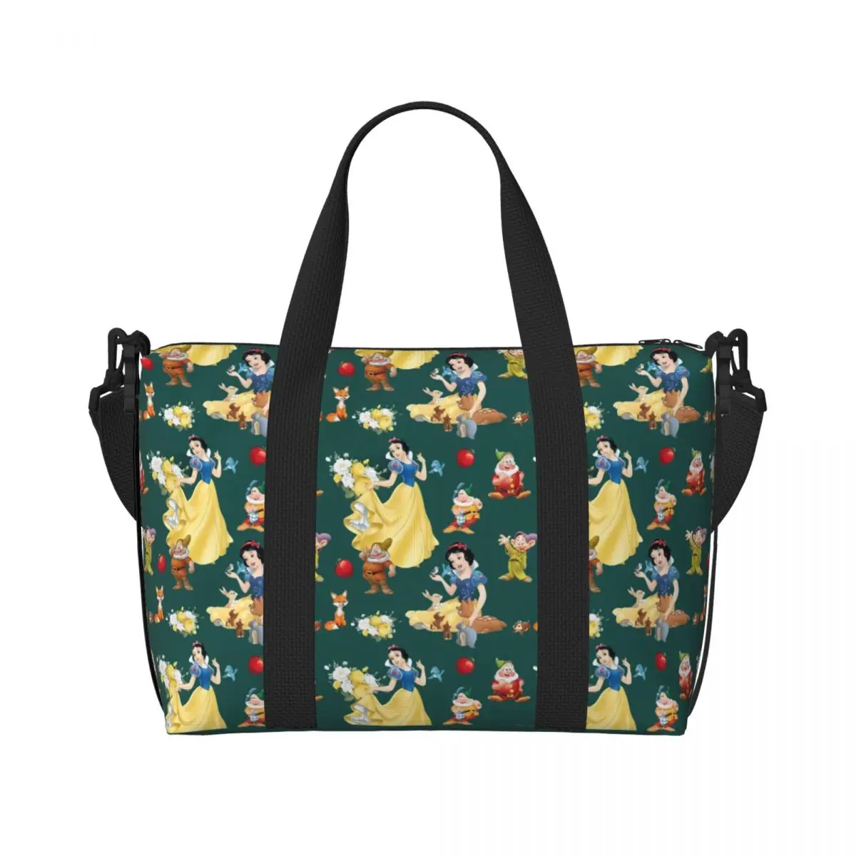 

Большая женская большая сумка-тоут «Белоснежка и семь гномов» Priness с героями мультфильмов на плечо, пляжная дорожная сумка для спортзала