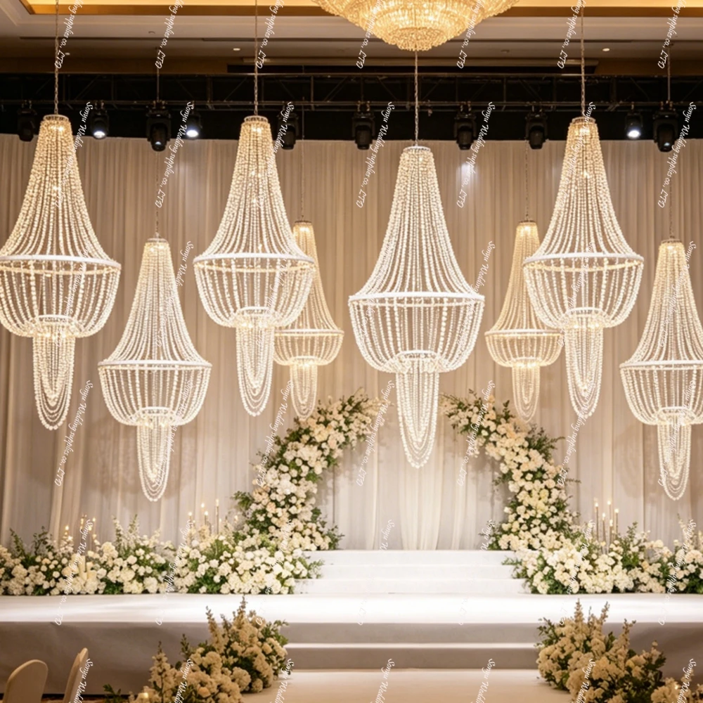 1-10pcs  Luxury Style Indoor Decoration acrylic Pendant Light Wedding Hall LED Crystal Chandelier