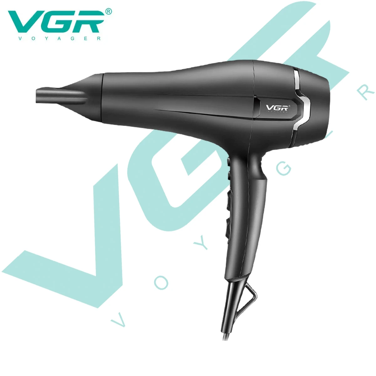 مجفف شعر منزلي VGR V-450 مع طاقة عالية وتحكم متعدد التروس لفوهة توزيع الهواء البارد والساخن للشعر د