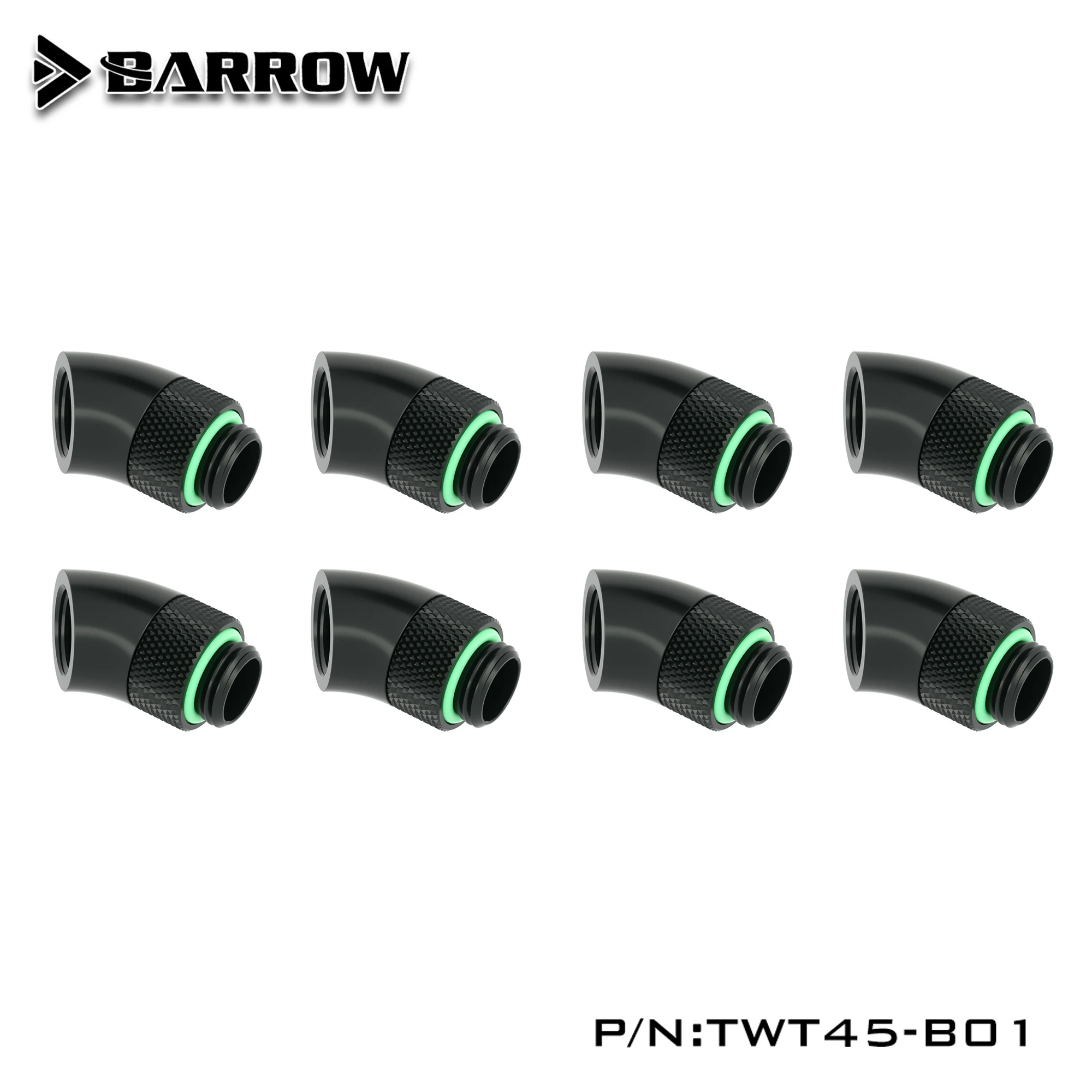 Barrow 8pcs 45 Degree Rotary Fittings G1/4