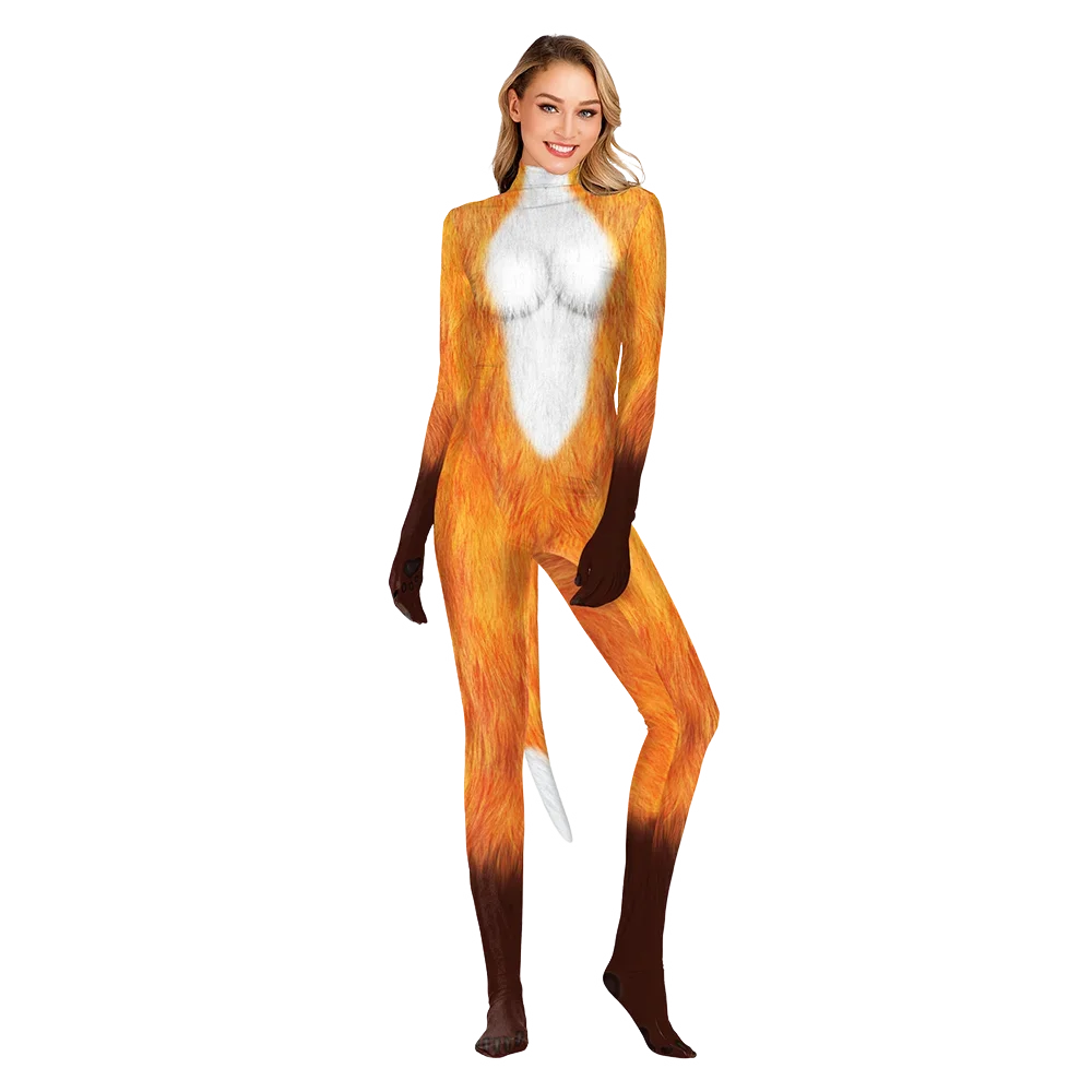 Family Matching Outfits Cosplay Animal Print Costume Bodysuit Suit Adult Jumpsuit With tail Halloween Party Parenting Clothes