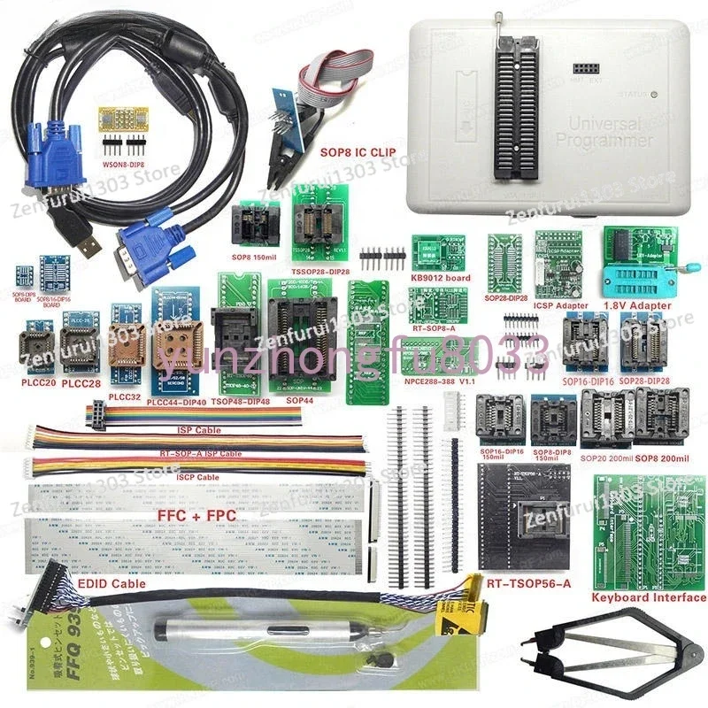 RT809H With Adapters Bios Universal Programmer EMMC-Nand FLASH NOR/NAND/EMMC/EC/MCU/ISP Rt 809h Programmer Super Fast