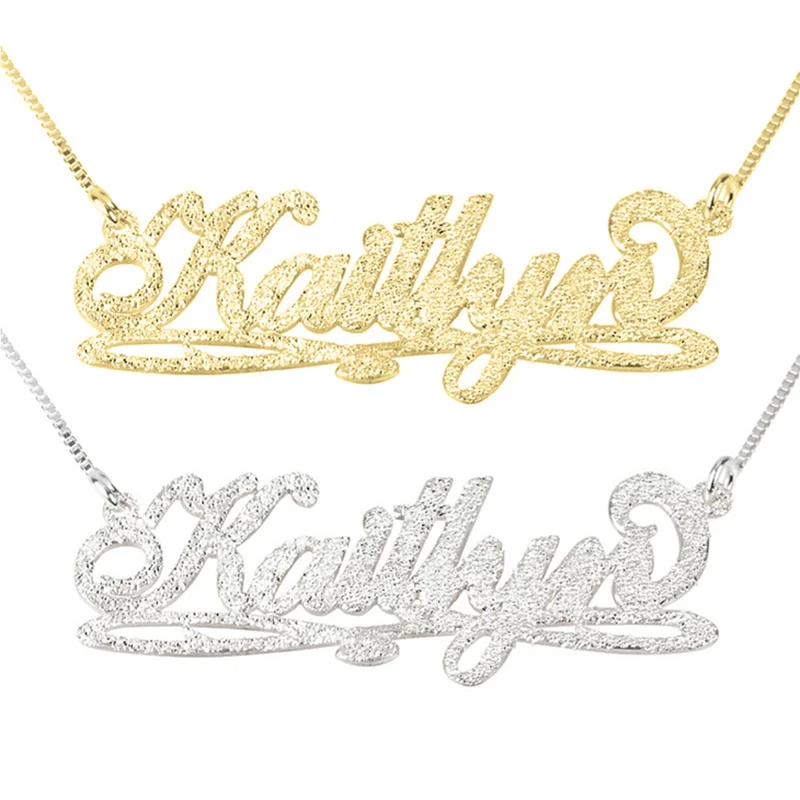 

Customized Name Necklace Personalized Pendant Flat Chain Women's Stainless Steel Jewelry Gift