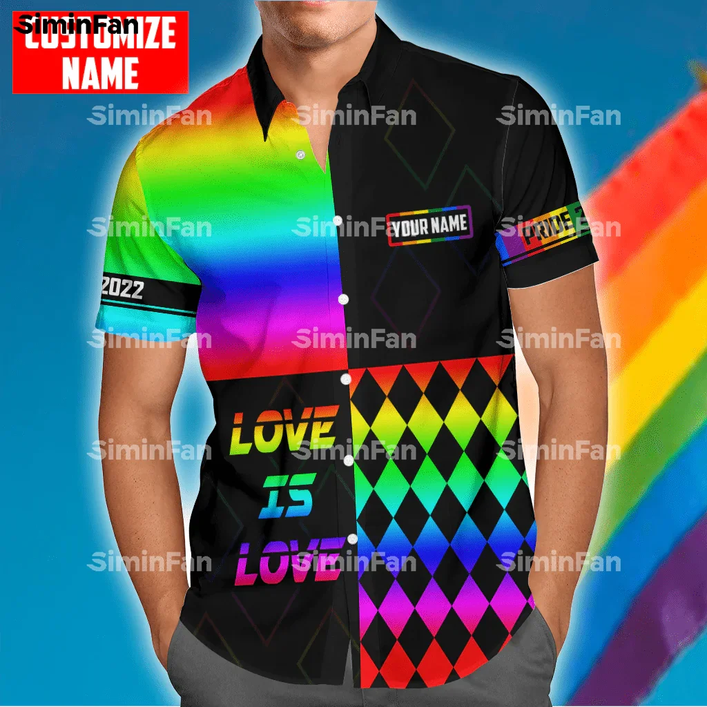 LOVE LGBT HAND RAINBOW PRIDE 3D Full Printed Hawaiian Shirt Men Summer Camisa Female Top Unisex Tee Male Tshirt Streetwear