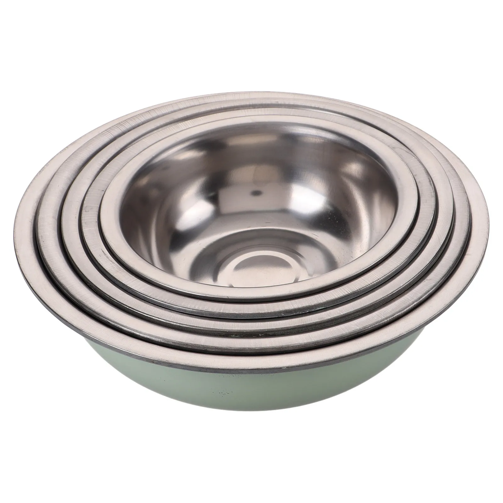 

1Set Metal Mixing Bowls Large Kitchen Basin Practical Safe Design for Home and Restaurant Use Large Soup Bowl