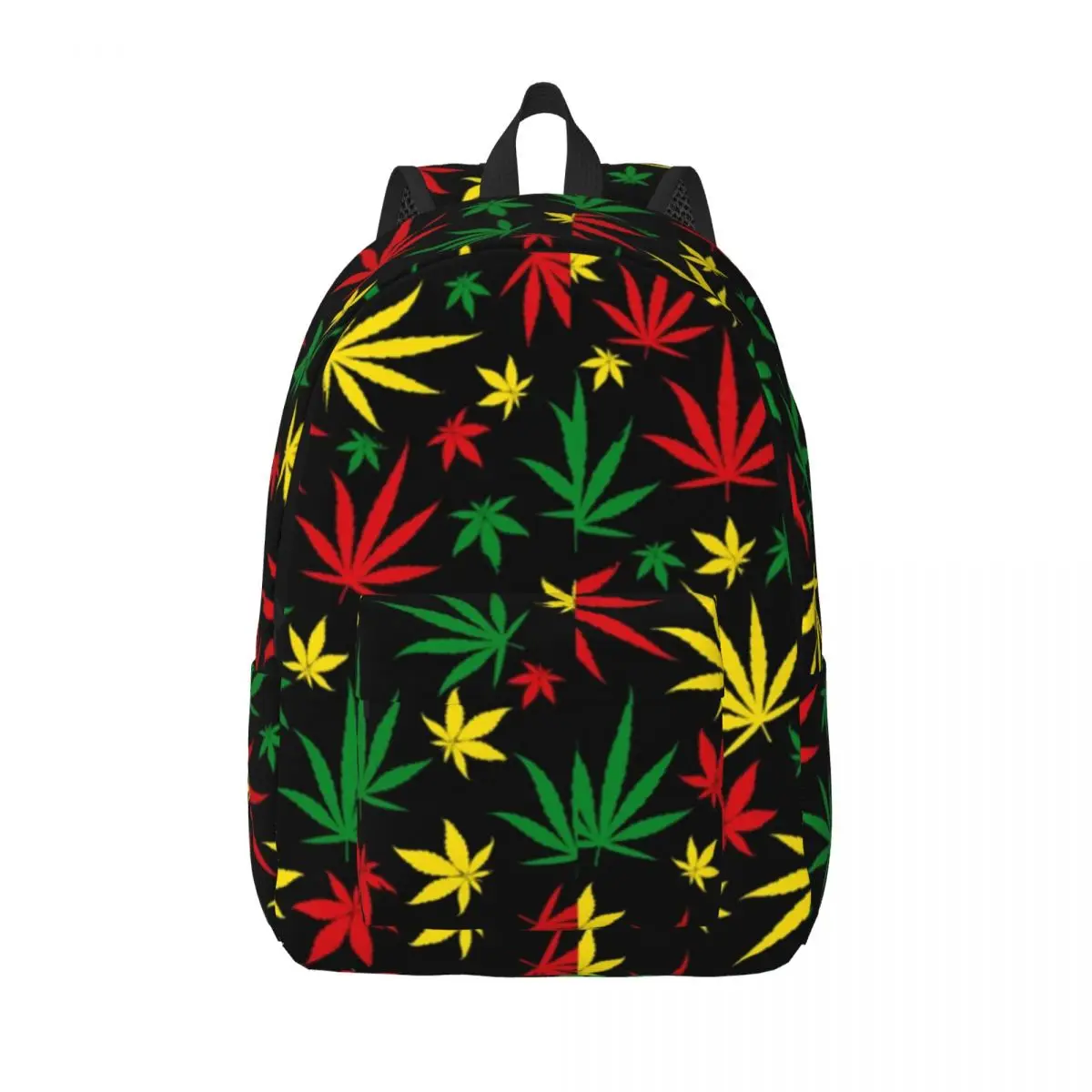 Weed Leaf Pattern Backpack for Men Women Fashion High School Work Daypack Plants Laptop Canvas Bags Gift