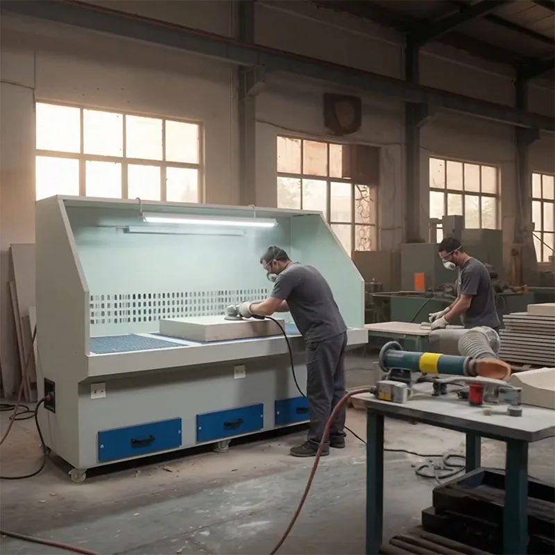Granite Stone Polishing Table Marble Grinding Dust Extraction Collector Sand Blasting Downdraft Table for Sanding
