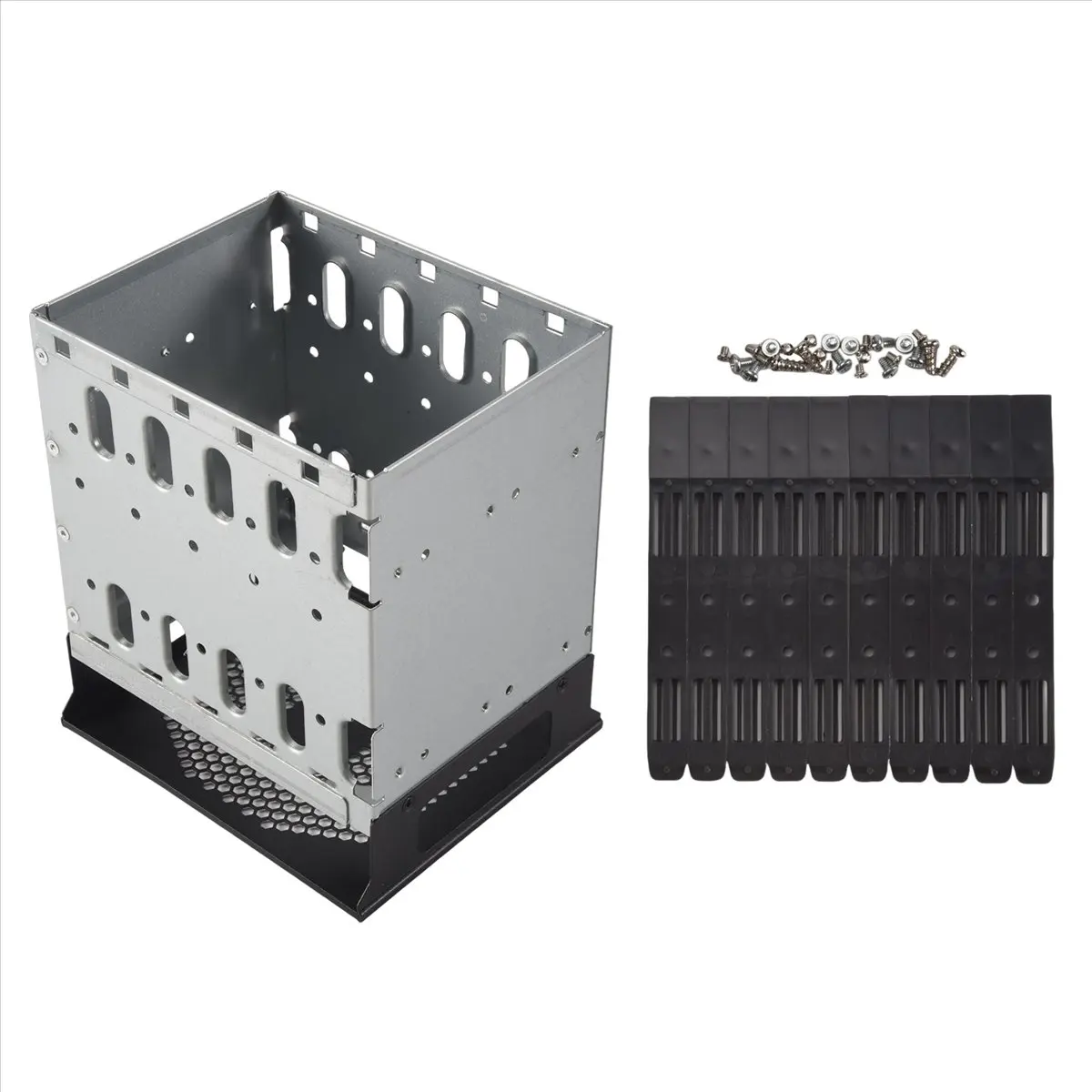 BAAE Large Capacity HDD Hard Drive Cage Rack 5.25 Inch to 5X 3.5 Inch SAS SATA Hard Drive Disk Tray for Computer Accessories