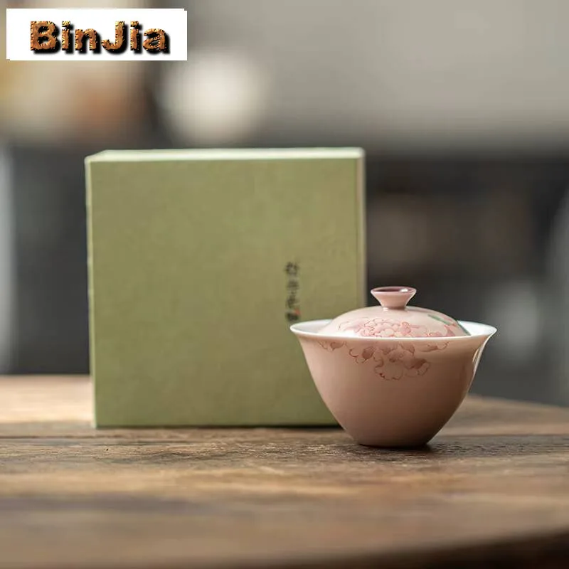 

150 мл подглазурная цветочная чаша с ручной росписью, японская анти-ожоговая гаваньская эстетическая чайная варенька, чашка для заваривания, чайная посуда, подарочные аксессуары