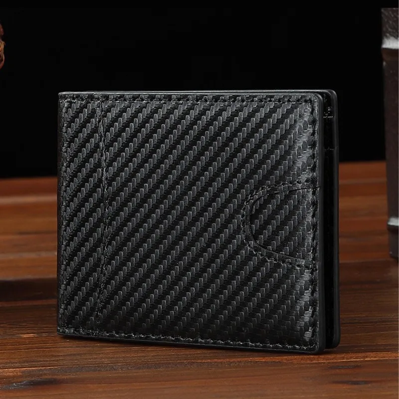 2025 New Microfiber Simple Carbon Fiber Wallet Men's Credit Card Holder Wallet