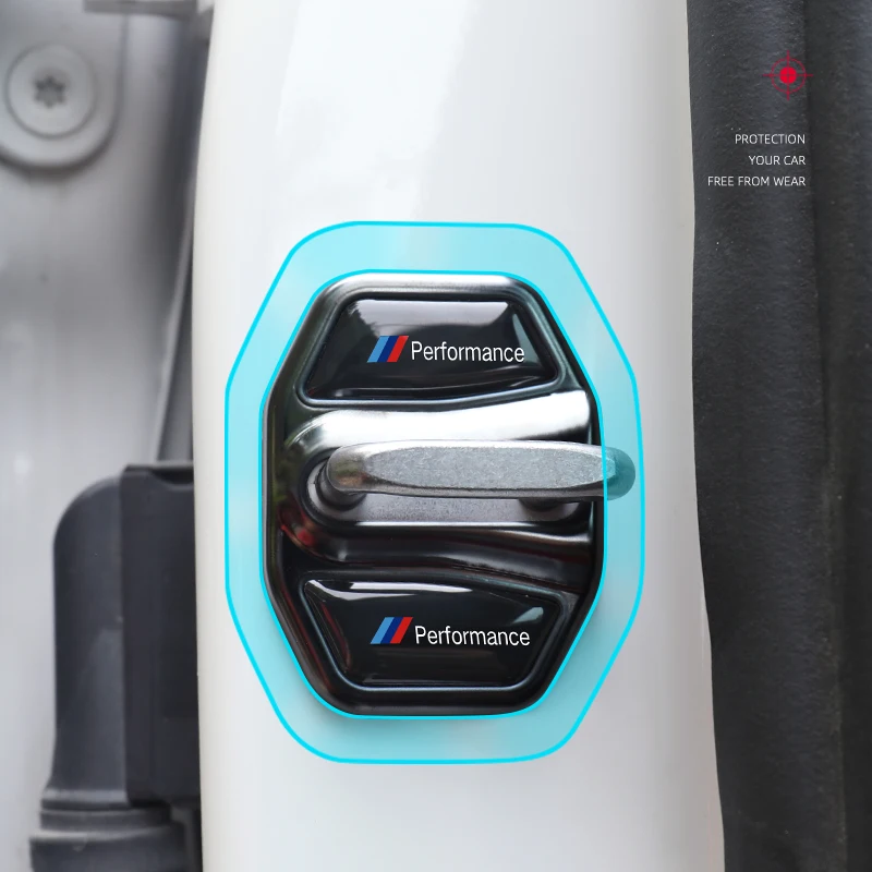 4 قطعة قفل باب السيارة غطاء حماية السيارات اكسسوارات لأداء BMW E46 E90 E60 F30 F10 E39 E36 F20 E87 E90 E70 E91