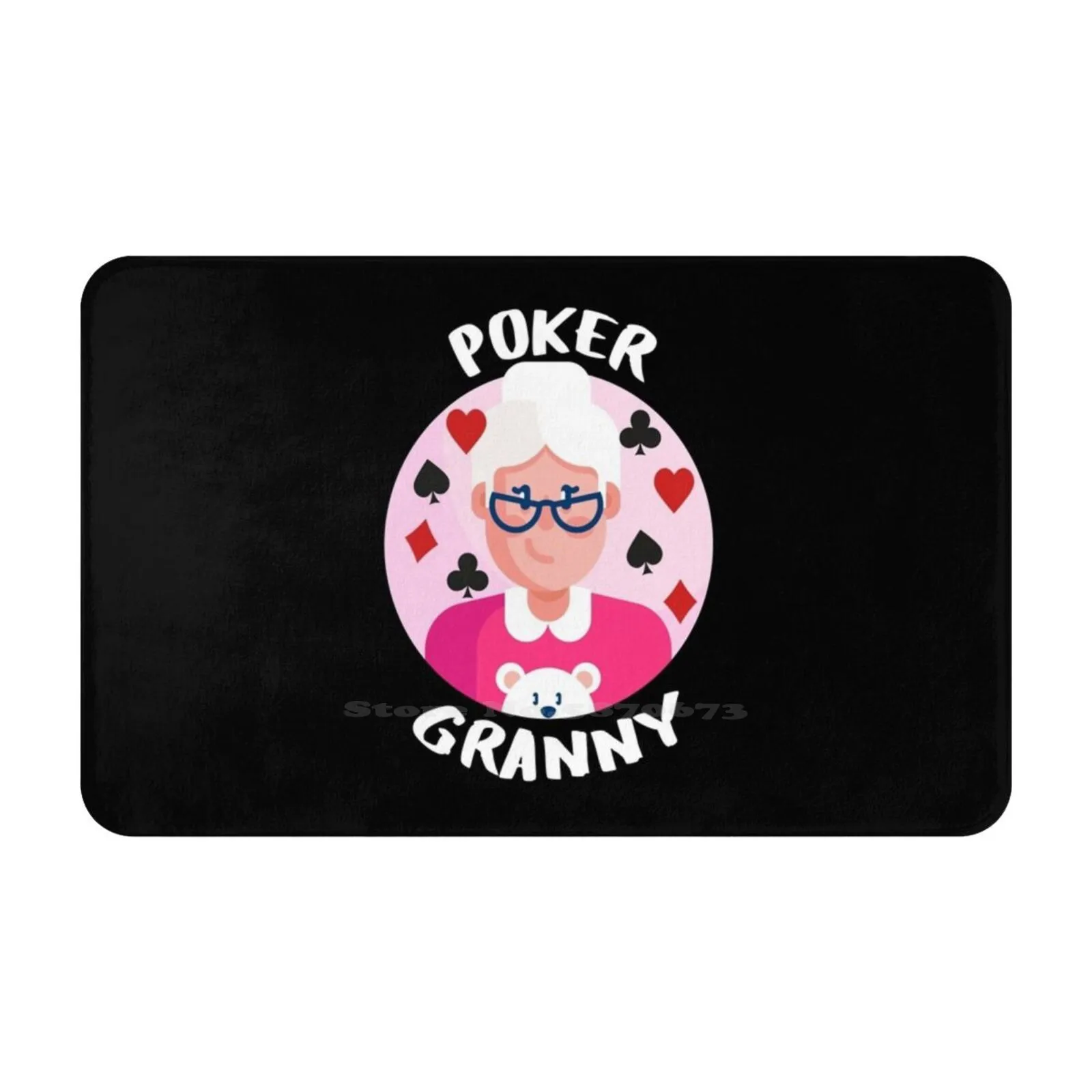 Poker Granny | I Love Poker | Grandma Playing Poker Soft Cushion Car Home Carpet Door Mat Erkatees Poker Poker Weekend Poker