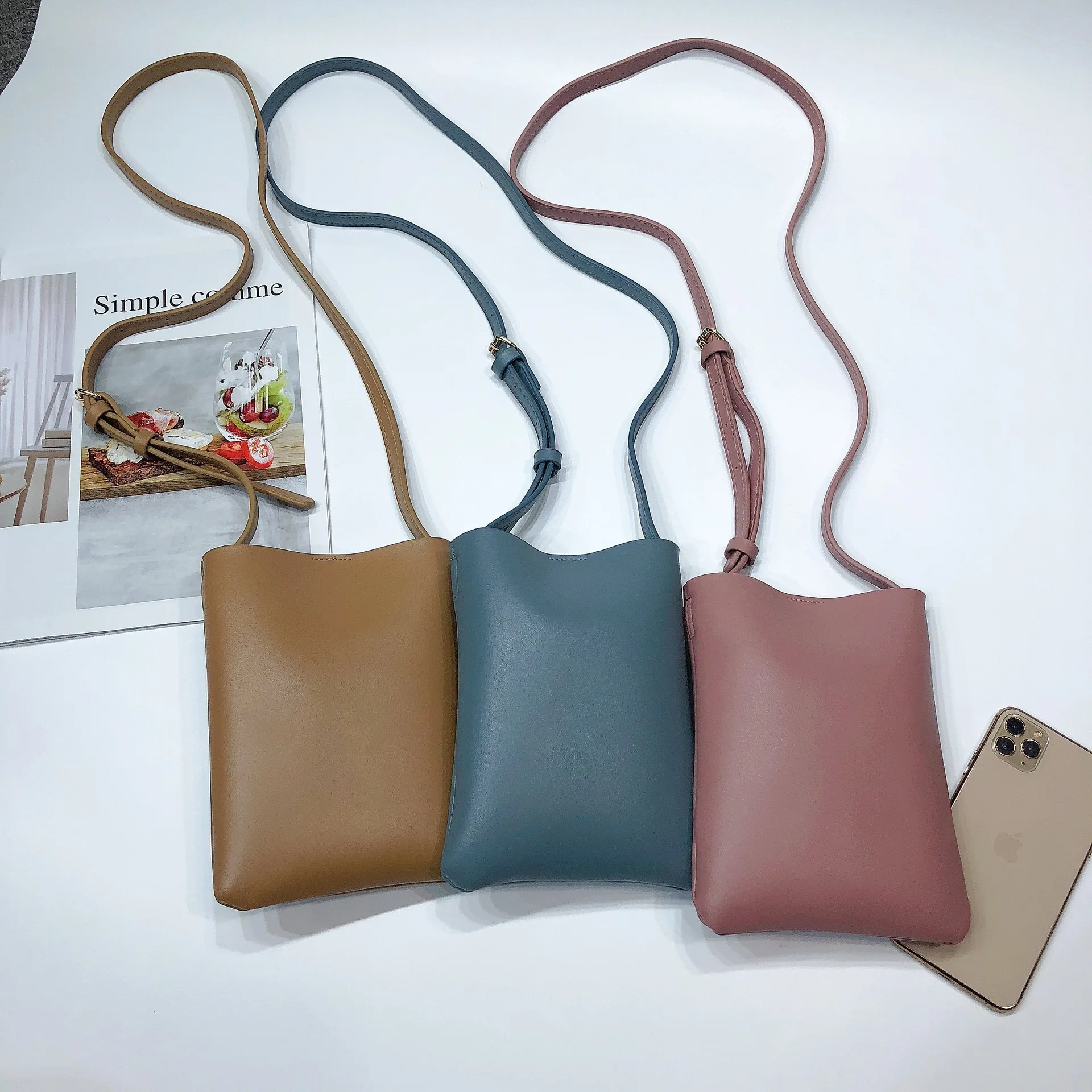 Vintage Women Pu Leather Shoulder Crossbody Bag for Women High Quality Vertical Mini Ladies Mobile Phone Bag and Purse