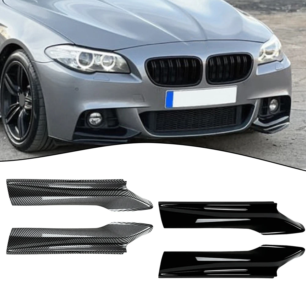 

2Pcs Front Bumper Lip Splitter Spoiler Trim For BMW 5-Series F10 F11 With M Sport Carbon Gloss Black Spoiler Trim Car Parts