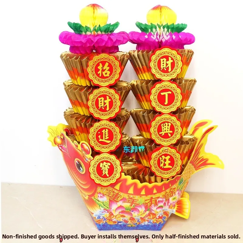 

Beginner Friendly Simple Materials Package Mid-Autumn Tower Decorations Cardboard Smooth Sailing Dragon Boat Treasure Basin Boat