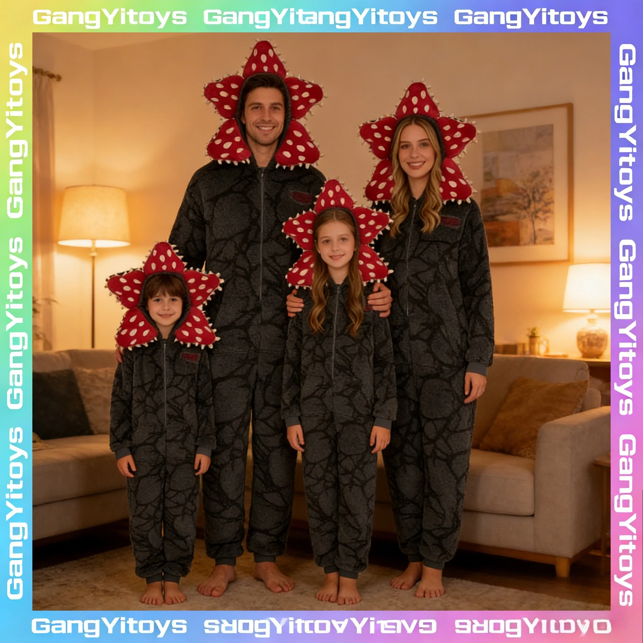 

Adult Kids Family Cartoon Pajama Jumpsuit Movies Onesies for Festive Flannel Fabric Pajamas Character Cosplay Halloween Suit Set