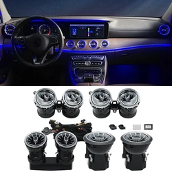 Car Accessories 64 Color LED Air Condition Vent Outlet Turbine Air Vent For Mercedes E Class W213 E300 E260 E200 E350 2016-2021