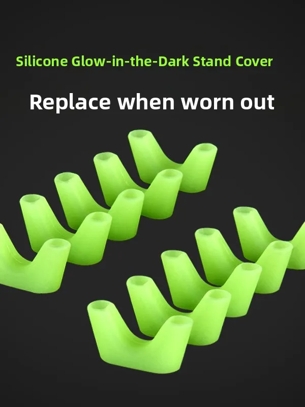 Fishing Rod Support Night Glow Silicone Cover No Damage to Rod Fork Head Sheep Horn Cannon Anti-slip Cover for Freshwater Fis...