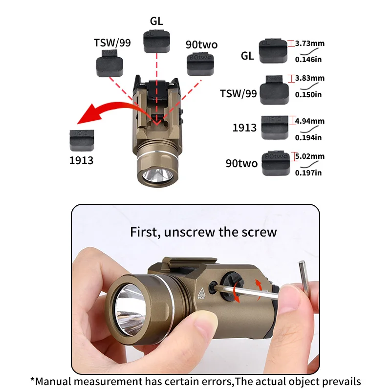 Wadsn Metal T HL Flashlight Strobe 800Lumens High Power Scout Light White LED Hunting Pisto Lights Constant X300 x400 G 17 18 19