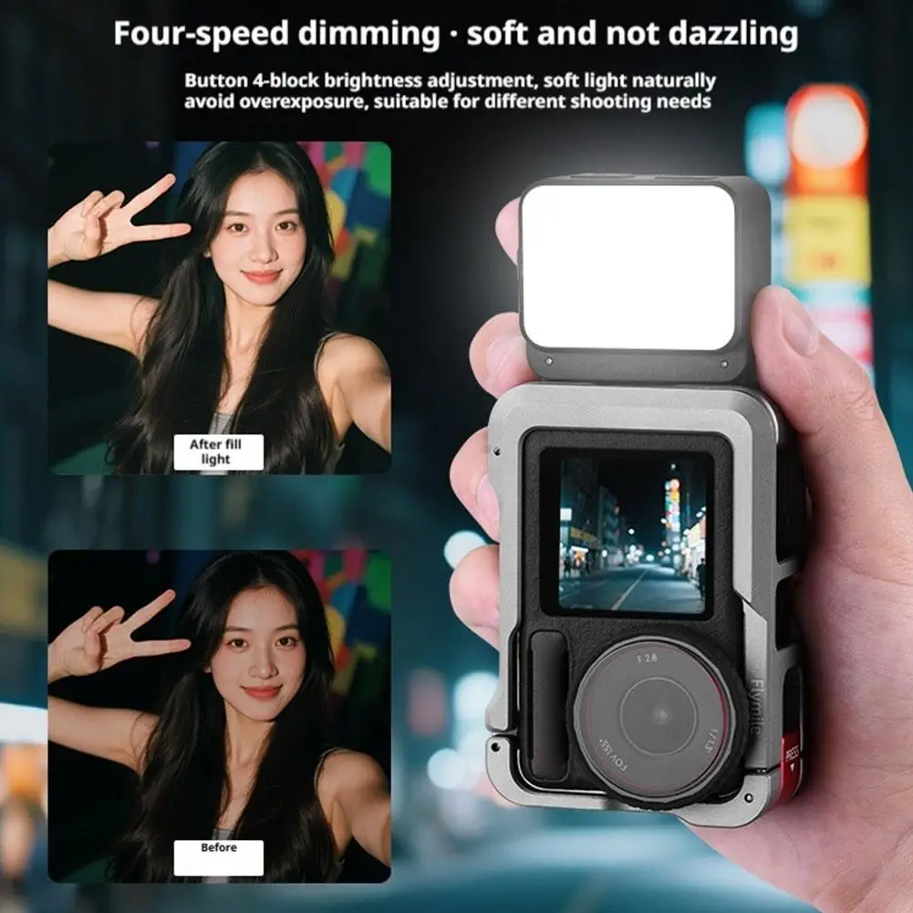 

Universal Magnetic Quick Release Fill Light for DJI Pocket 3/Action 4/5 Pro/Insta360 X4/X5/GoPro 13 Beauty Lighting Video Lights