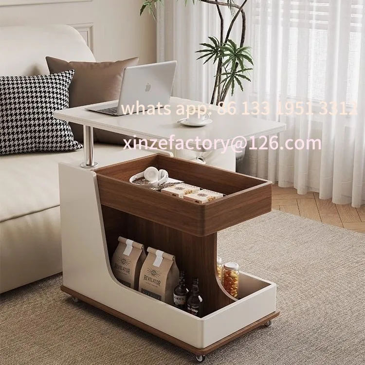 

Customizable small apartment French mobile sofa coffee advanced living room multi-function cart lift modern simple side home