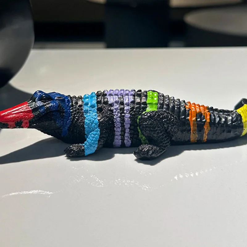 YurrFvna Colorful Alligator Figurine Crocodile Sculpture Statue Modern Decor Gifts Animal Figurine Table Craft Home Decor - view 4