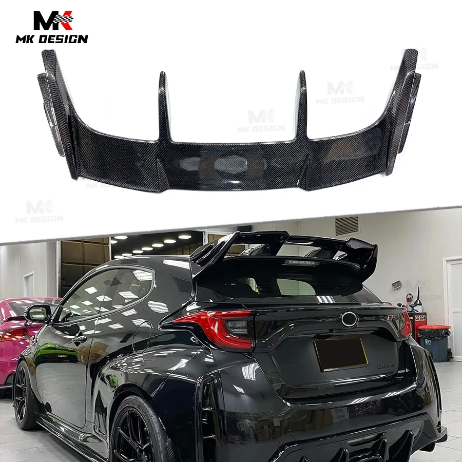 

Carbon Fiber Rear Roof Spoiler for Toyota GR Yaris Upgrade TMS Style Carbon Rear Roof Lip Wing Car Accessories