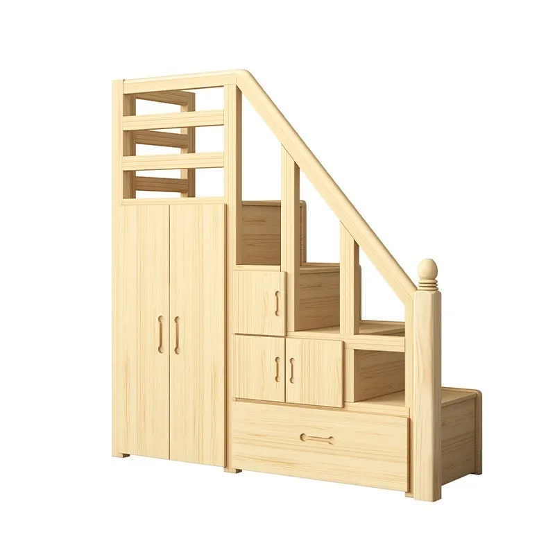 Solid wood ladder cabinet ladder multi-functional locker mother and child bed cabinet with wardrobe ladder cabinet storage l