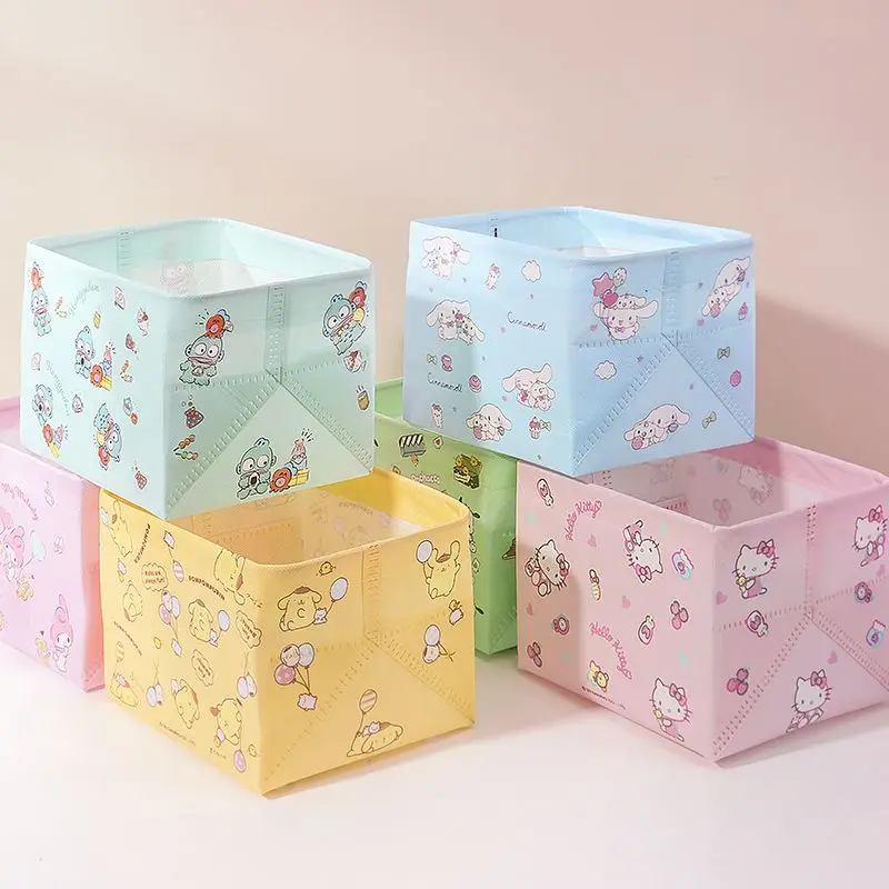 

3Pcs Kawaii Sanrio Hellokitty Storage Box Cinnamoroll Kuromi Cute Kitchen Bedroom Storage Cosmetic Arrange Sundries Toys Girls