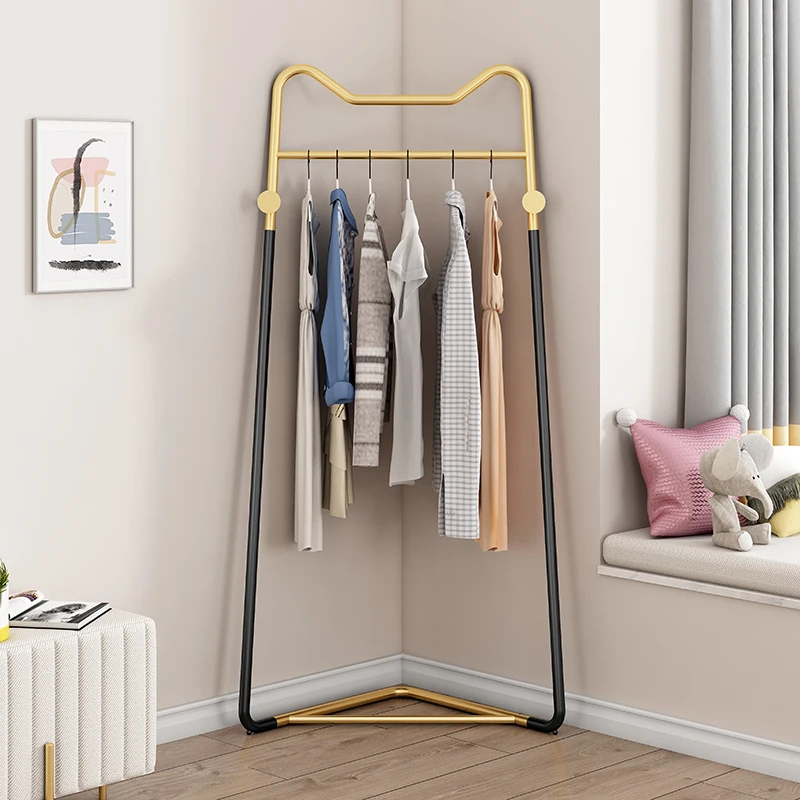 Space Saving Clothes Hanger Thick Gold Modern Skirt Rail Baby Clothes Drying Rack Hanging Tripod Appendiabiti House Accessories