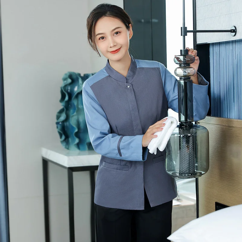 

Cleaning Work Uniform Long Sleeve Hotel Room Housekeeping Staff Set Property Mall Floor Cleaning Aunt Autumn Workwear