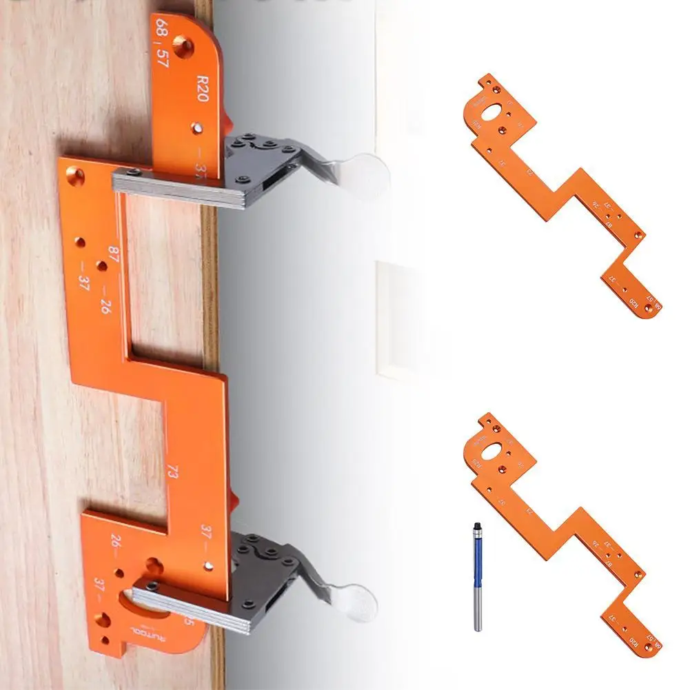 Embedded Handle Slotting Template For Wardrobe Kitchen Door Invisible Handle Woodworking Auxiliary Positioning Tool