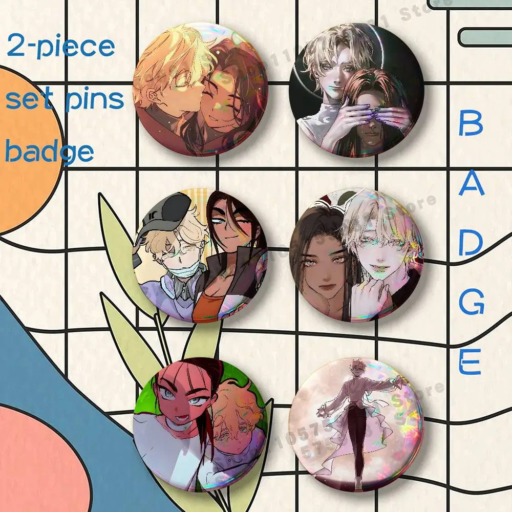 Anime Cartoon HyunA Luka Hyuluka Brooches for Backpack Accessories 25 32 44 58 75mm Round 2-piece set Free Mix