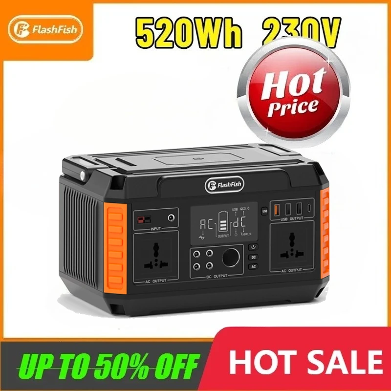 

2025 500w Large Capacity 230v Solar Energy Storage Power Portable Cross Border EU Warehouse P60 520Wh Outdoor Mobile Power