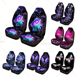Colorful Butterfly Fancy Print Seat Covers Universal Fit Easy Installation Seat Cushion Car Seat Cover for Women Four Seasons
