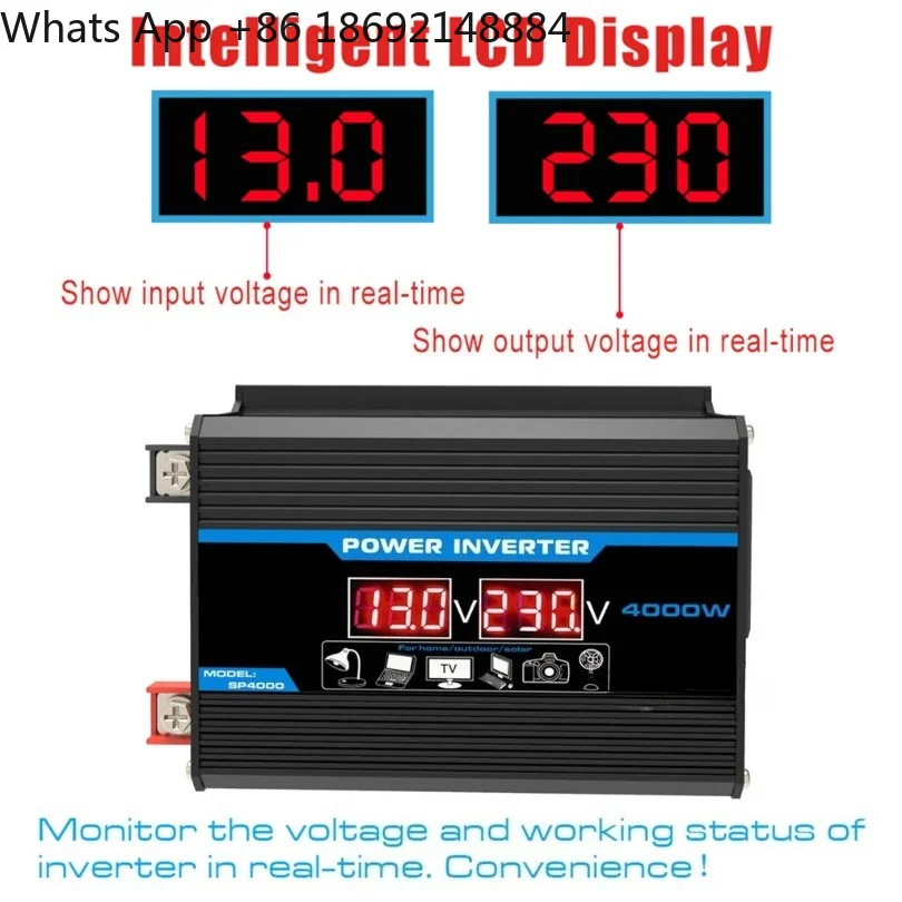 Inverter converter 12V to 220V/110V300W intelligent car inverter, standard 3000W dual USB - view 4