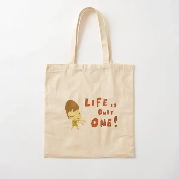 

Yoomo Nara Life Is Only One Cotton Canvas Bag Shopper Reusable Tote Handbag Designer Grocery Fashion Shoulder Bag Women Unisex