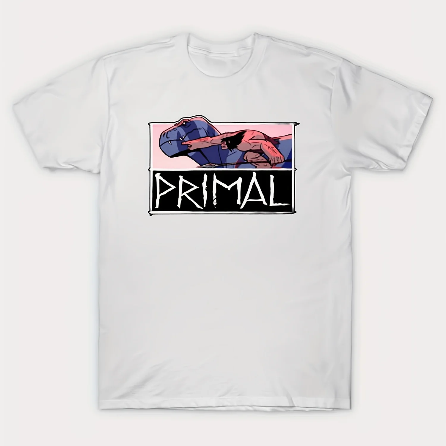 

Men's Bold Primal Graphic T-Shirt - Black Tee with White Lettering, Regular Fit Casual Shirt for Everyday & Formal Wear - All-Season Comfort Apparel, Statement Design, Durable Construction, Medium Stretch Fabric
