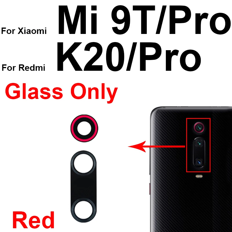 Back Rear Camera Glass Lens For Xiaomi Mi 9T 9T Pro Back Main Camera Lens Glass with Frame Cover Sticker For Redmi K20 K20 Pro