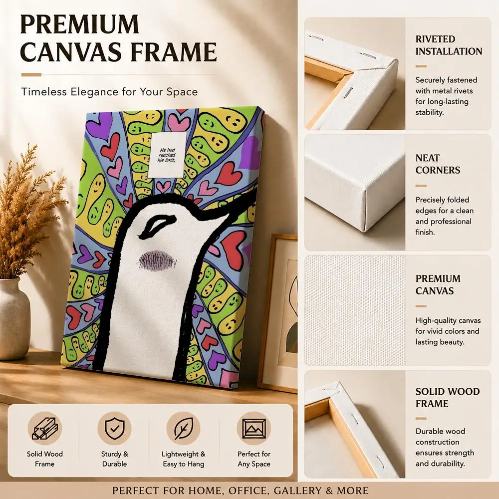 Surreal Comic O-Oyasumi Punpun Anime Framed Wall Painting Canvas Art Poster with Solid Wood Frame for Living Room Home Decor