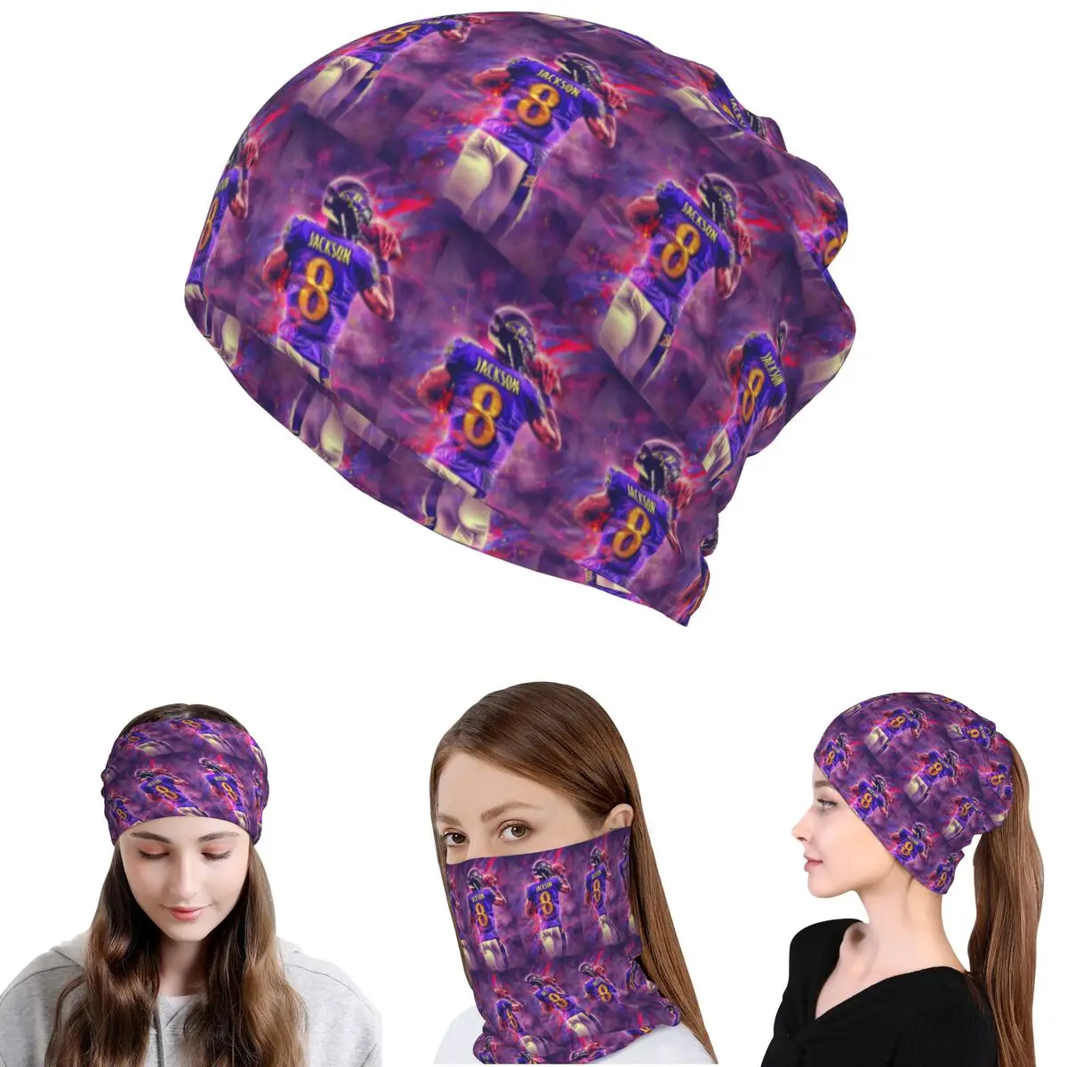 

Lamar Jackson Bandana Neck Gaiter Mask Scarf Warm Headwear Beanies Hat Unisex Adult Winter