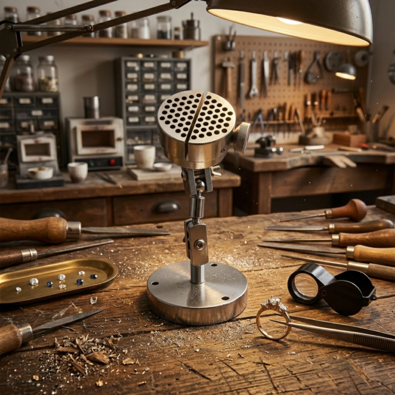مشبك تثبيت بقاعدة دائرية معدني - مراجعة Jewelry Making Vise وسعره