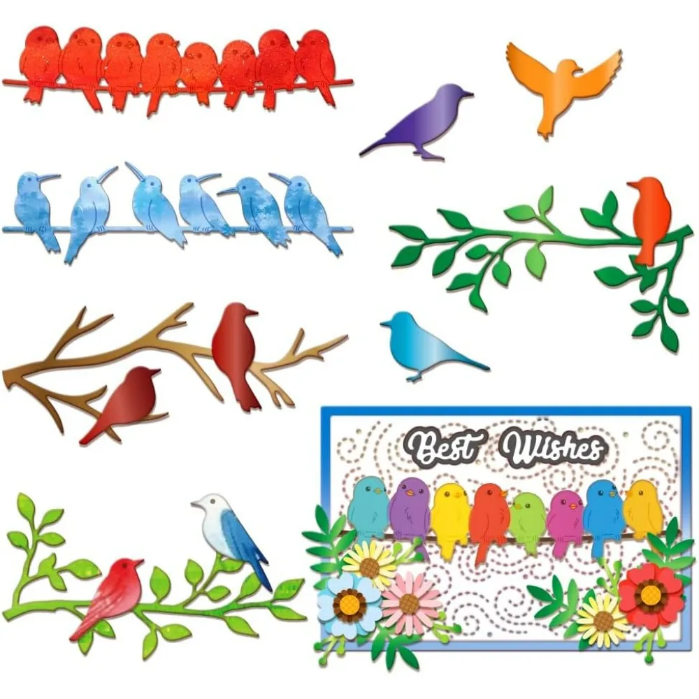 Birds Trees Cutting Dies for Card Making Birds On Branches Metal Die Cuts Cutting Dies Templates for Scrapbooking Journal