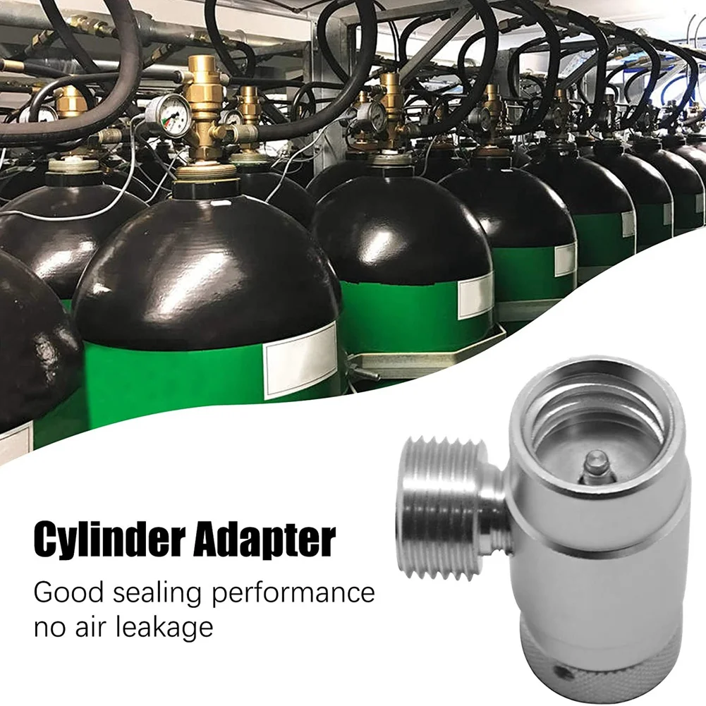 ABGE-Silver Soda Stream Adapter, Aluminum TR21-4 To W21.8 Gas CO2 Refill Soda Stream Converter For Aquarium Cylinders