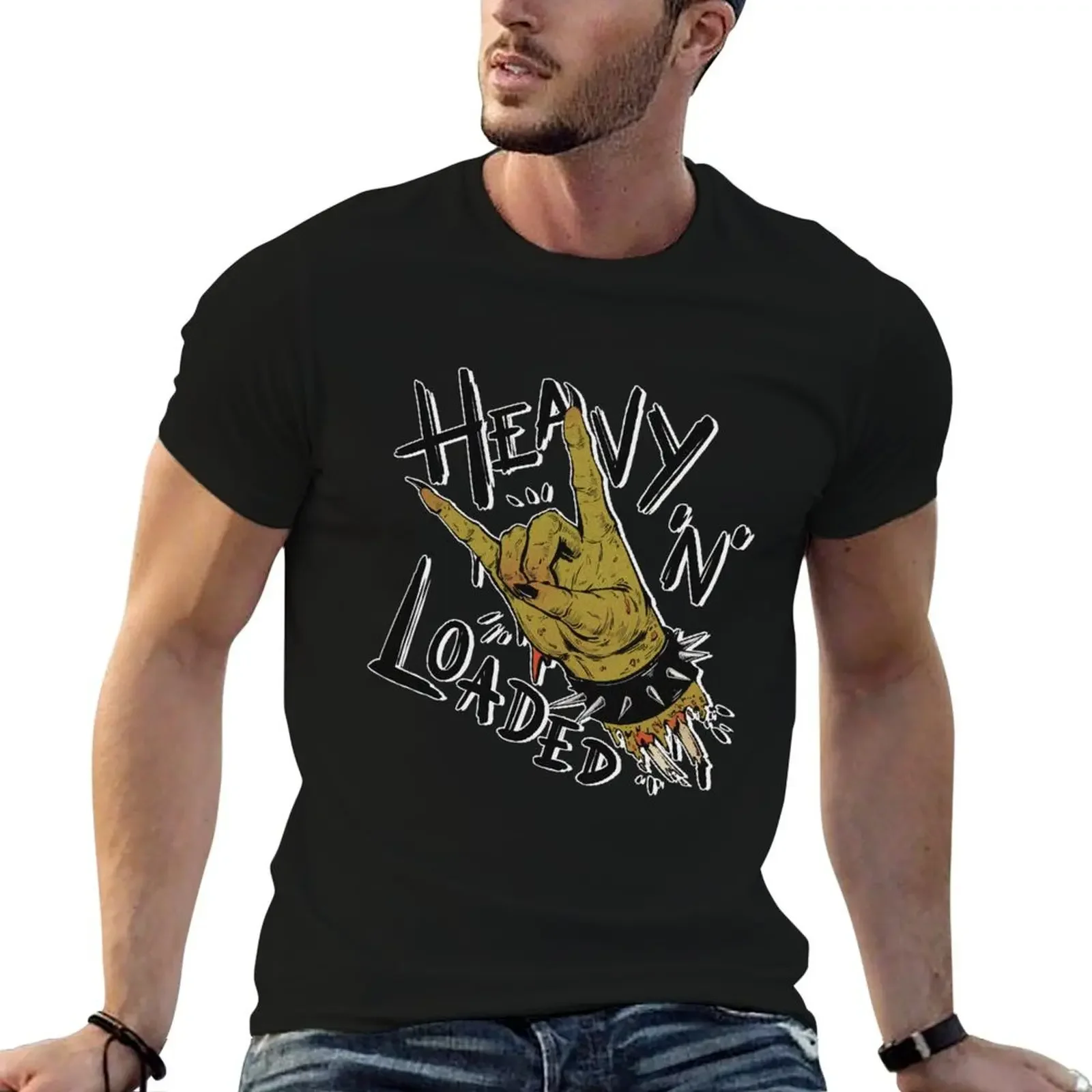 Heavy 'N' Loaded T-Shirt essential t shirt basketball graphic tees street wear blanks mens clothing