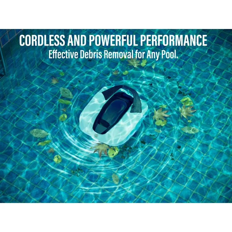 Automatic Pool Robot Cleaner - Smart Cordless Swimming Pool Cleaner with Self-Navigation for Inground/Above Ground Pools